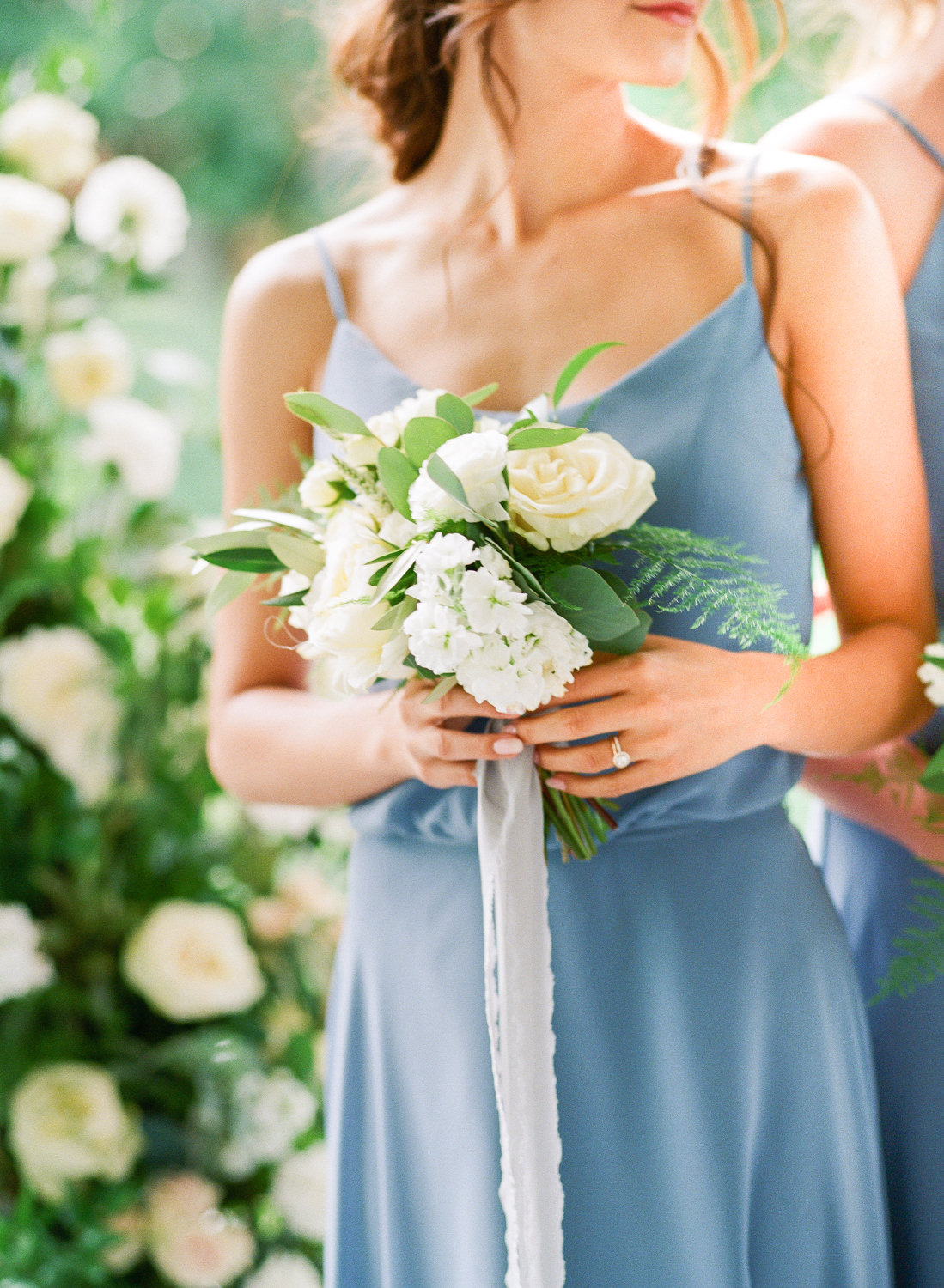 Norman's Bridal dusty blue bridesmaid dresses, Erica Robnett Photography