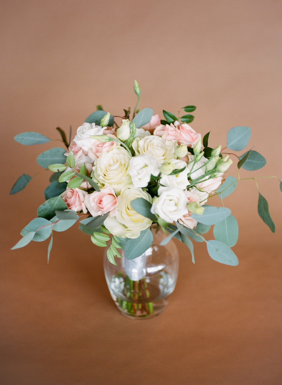 White and pink bridal bouquet, Sisters Floral Design Studio, St. Louis Film Wedding Photographer Erica Robnett Photography