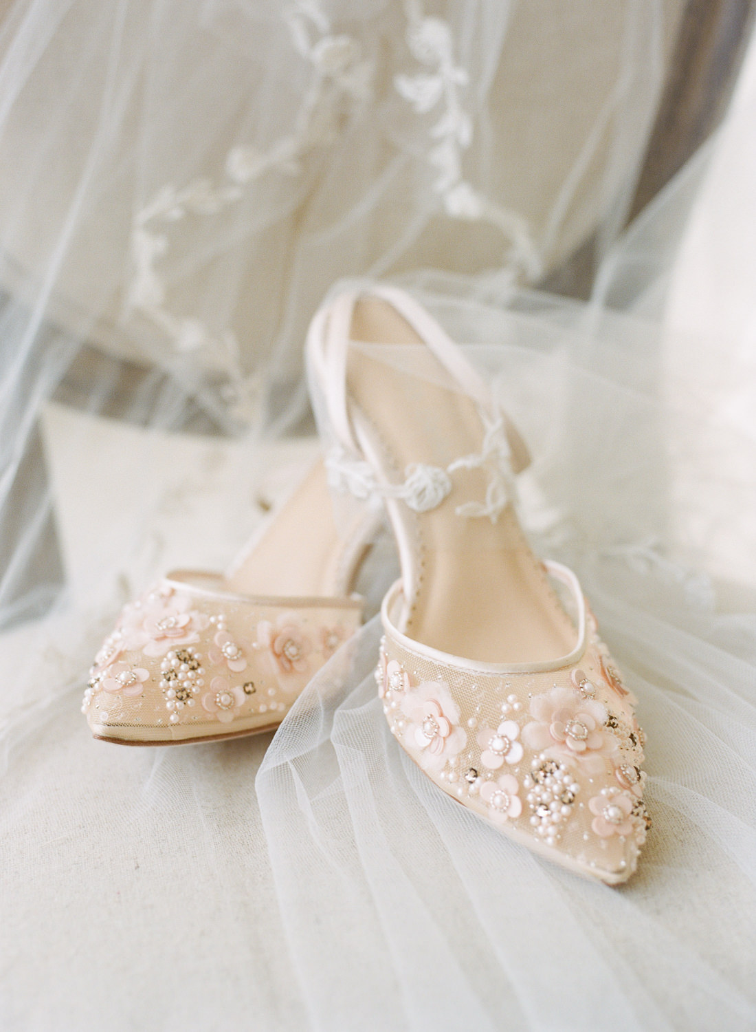 Bella Belle bridal shoes and wedding veil, St Louis Fine Art Film Wedding Photographer Erica Robnett Photography