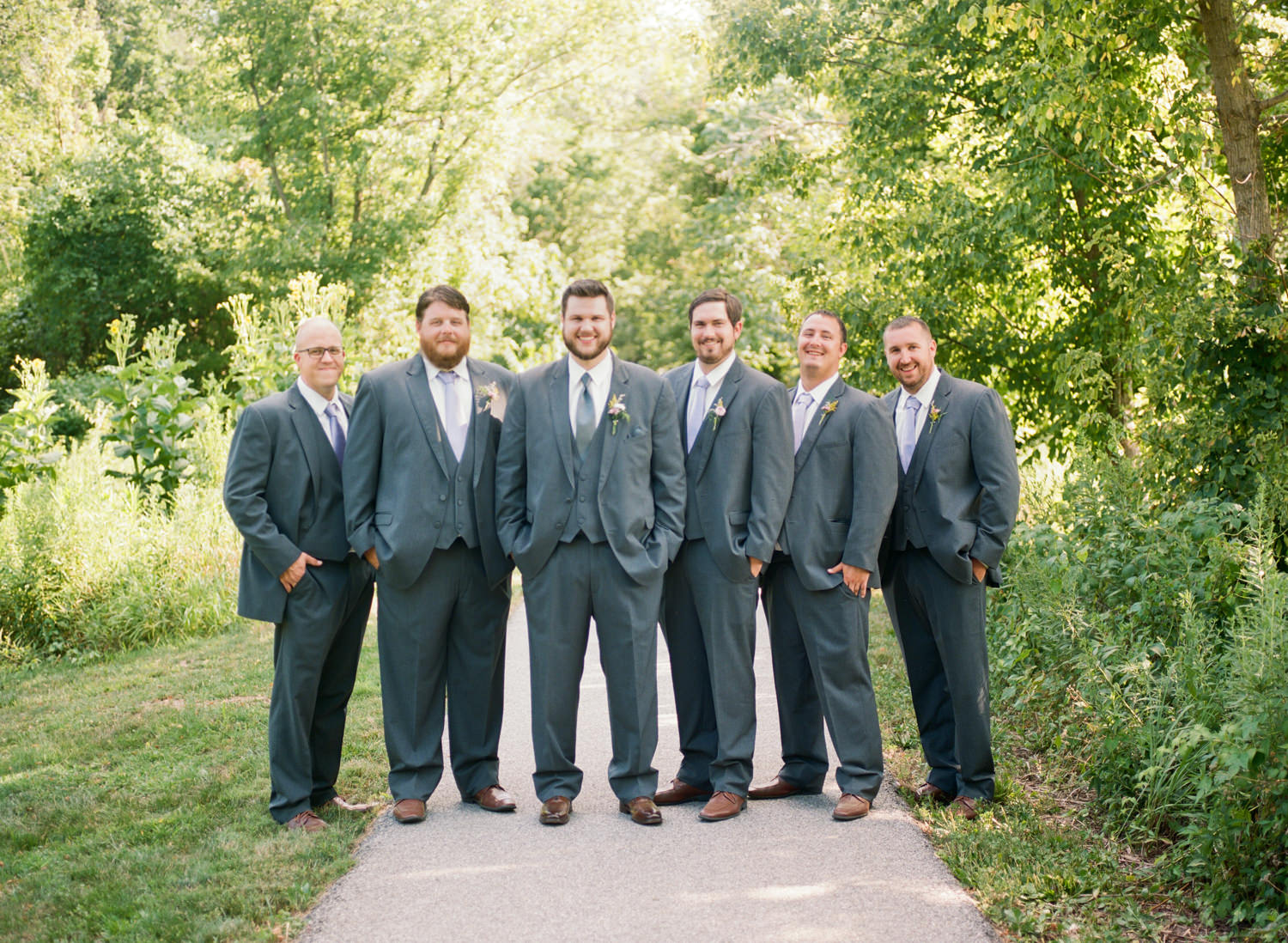 Groom and groomsmen; St. Louis wedding photographer