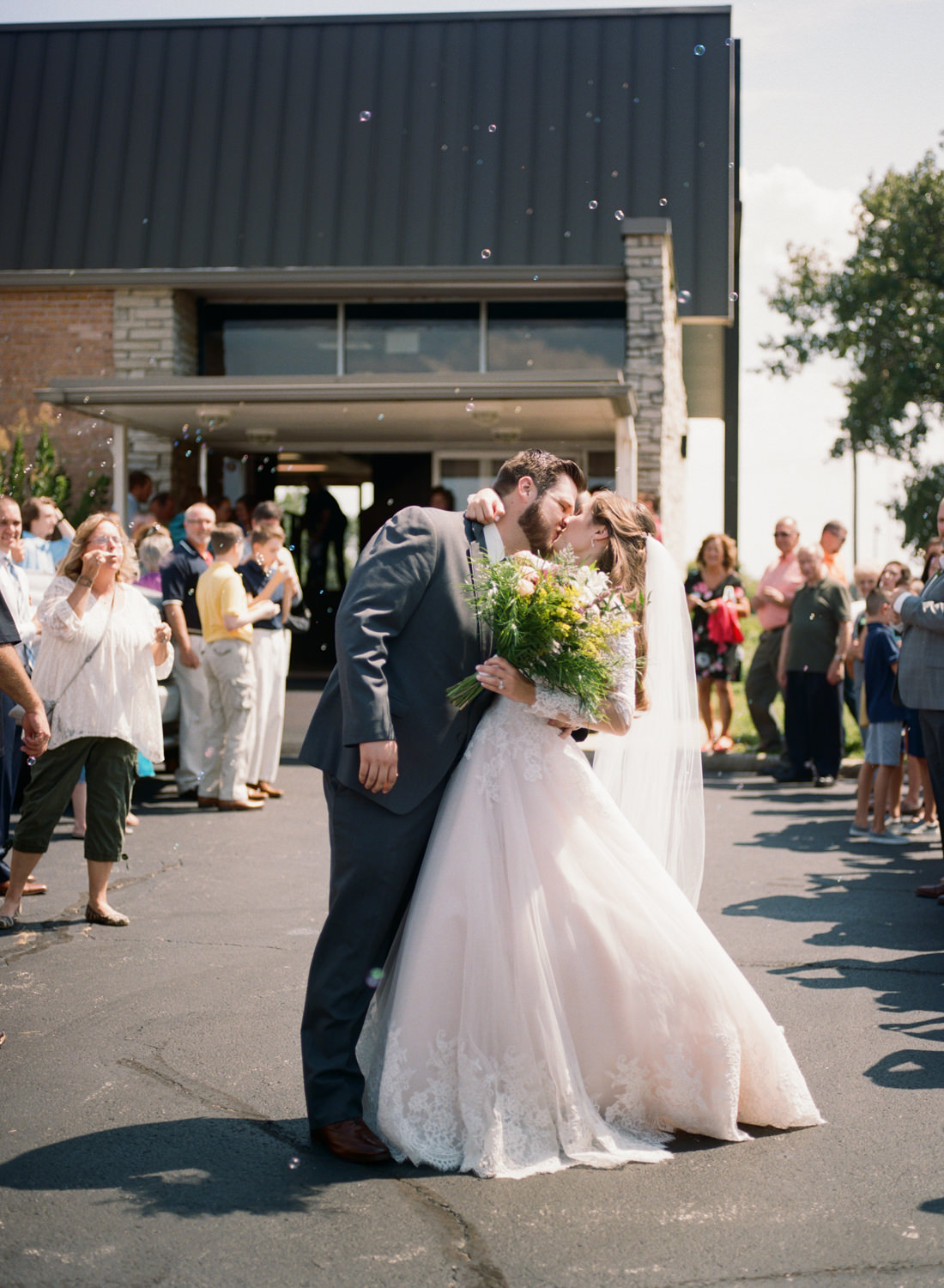 Bride and groom bubble exit, St. Louis wedding photographer
