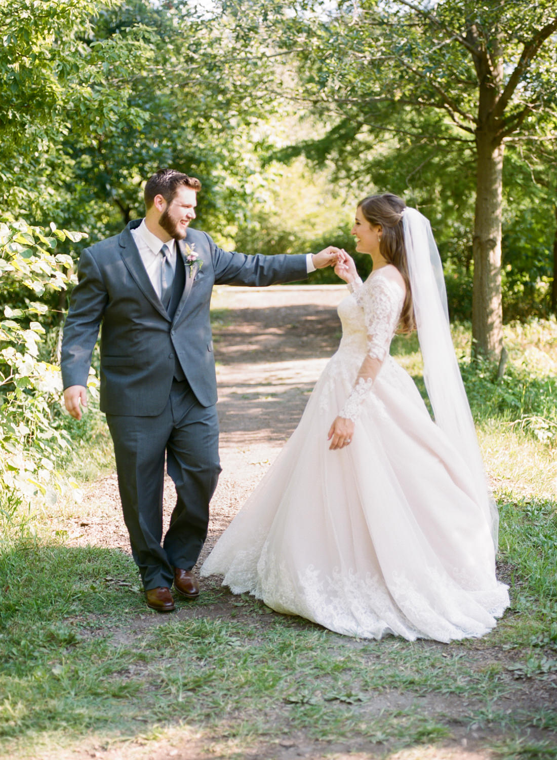Bride and groom dancing; St. Louis fine art film wedding photographer Erica Robnett Photography