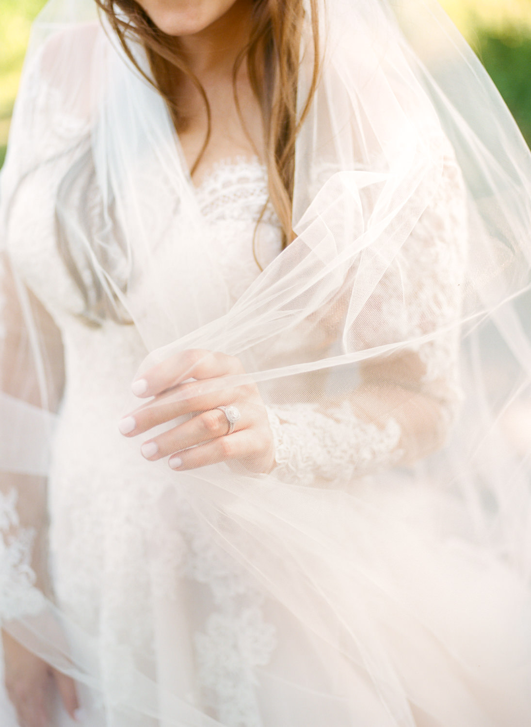 Bride with veil; St. Louis fine art film wedding photographer Erica Robnett Photography