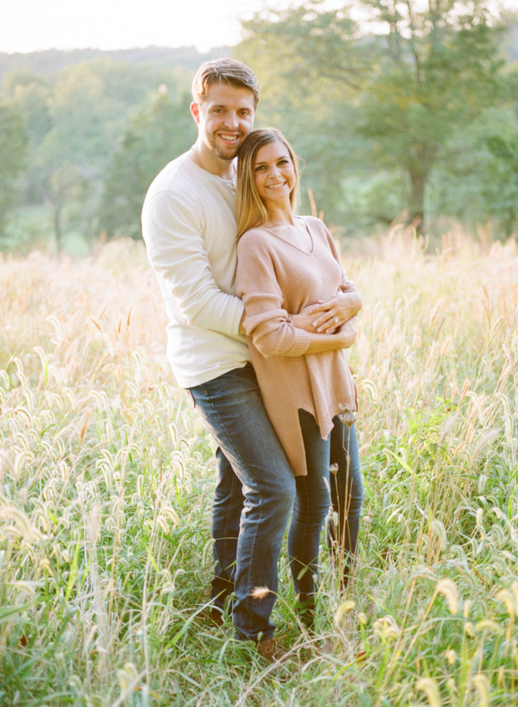 Sunset engagement session at Queeny Park; St. Louis fine art wedding photographer Erica Robnett Photography