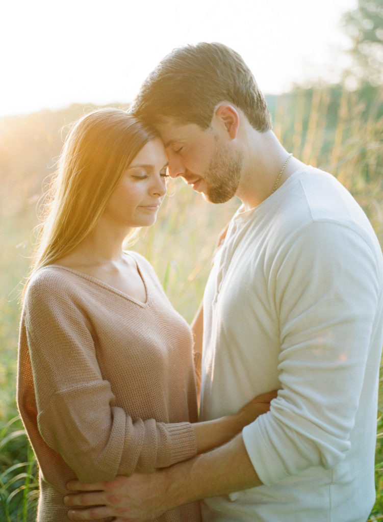 Sunset engagement session at Queeny Park; St. Louis fine art wedding photographer Erica Robnett Photography