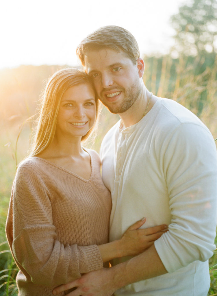 Sunset engagement session at Queeny Park; St. Louis fine art wedding photographer Erica Robnett Photography