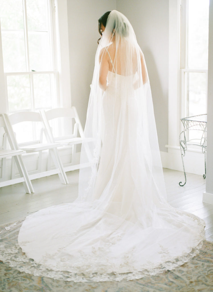 Bridal portrait at Defiance Ridge Vineyards; St. Louis fine art film wedding photographer Erica Robnett Photography