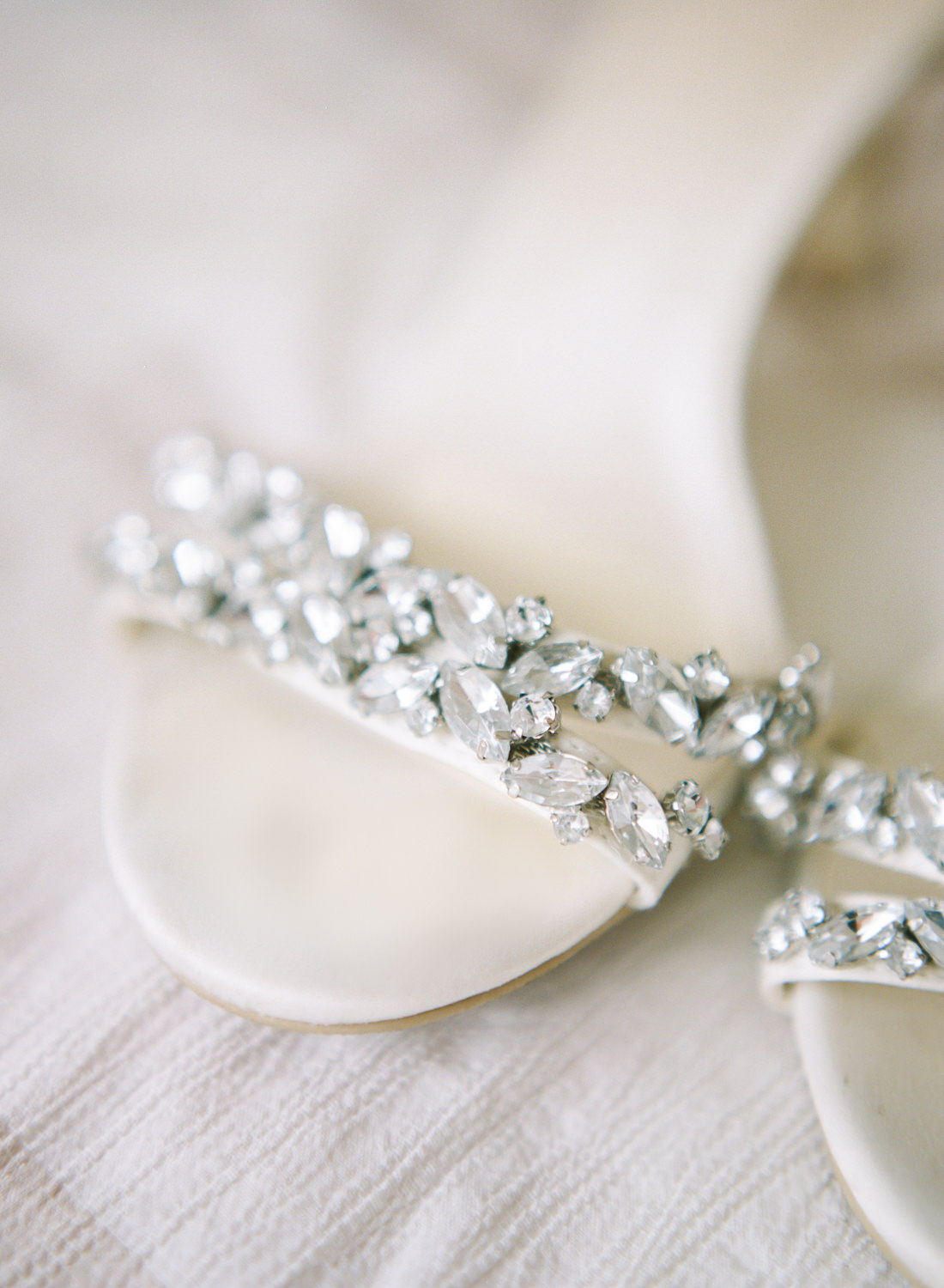 Jeweled bridal shoe; St. Louis wedding photographer