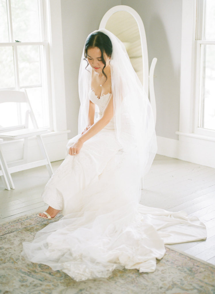 Bridal portrait at Defiance Ridge Vineyards; St. Louis fine art film wedding photographer Erica Robnett Photography