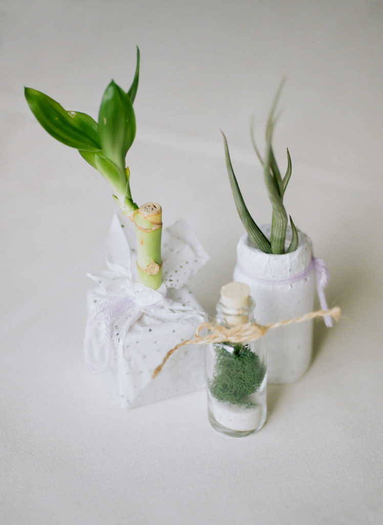 Bamboo wedding favors at Defiance Ridge Vineyards