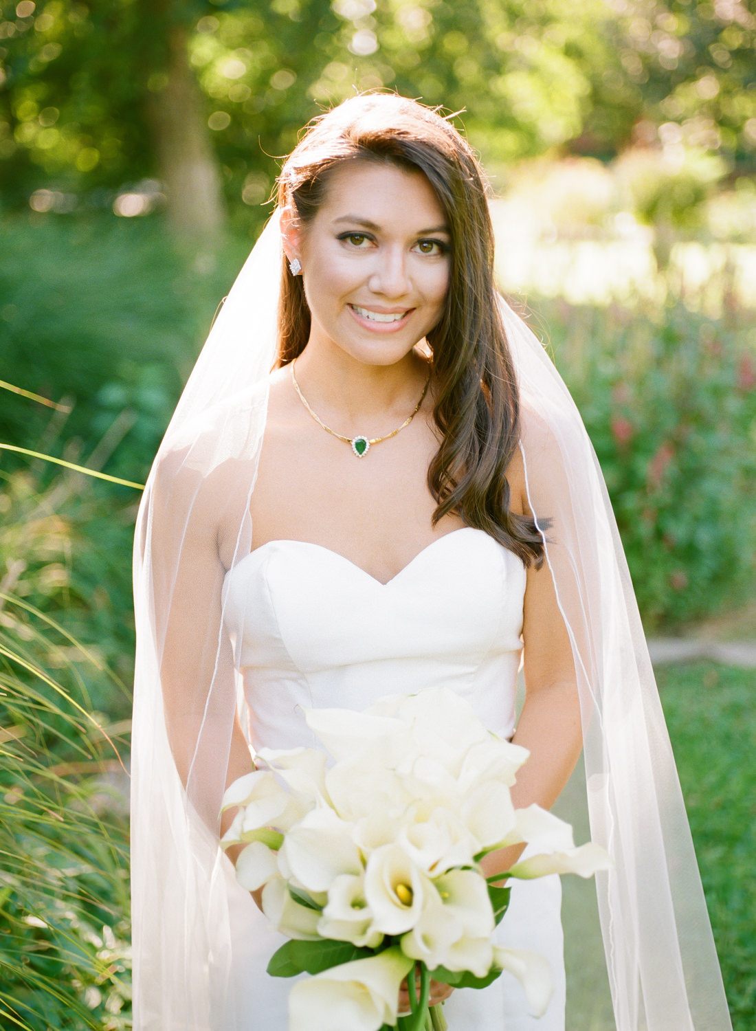 Bridal portrait in sunlight at Lafayette Park; St. Louis fine art film wedding photographer Erica Robnett Photography