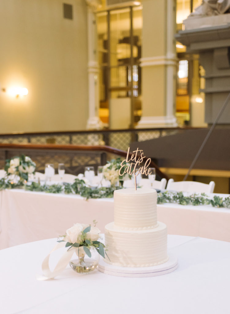 Wedding reception details at St. Louis Old Post Office and Custom House; St. Louis fine art film wedding photographer Erica Robnett Photography