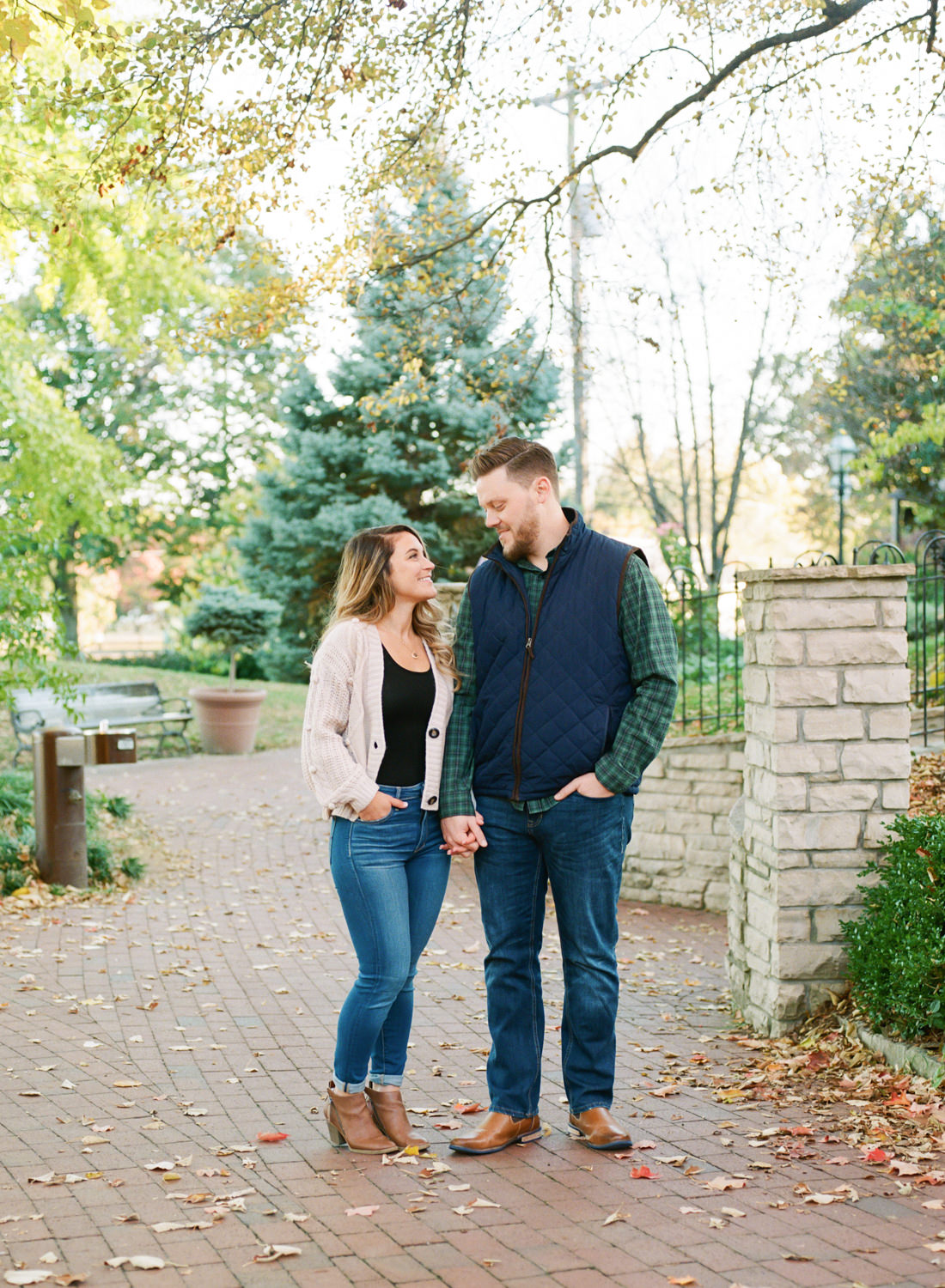 Engagement session at Main Street St. Charles; St. Louis film photographer Erica Robnett Photography
