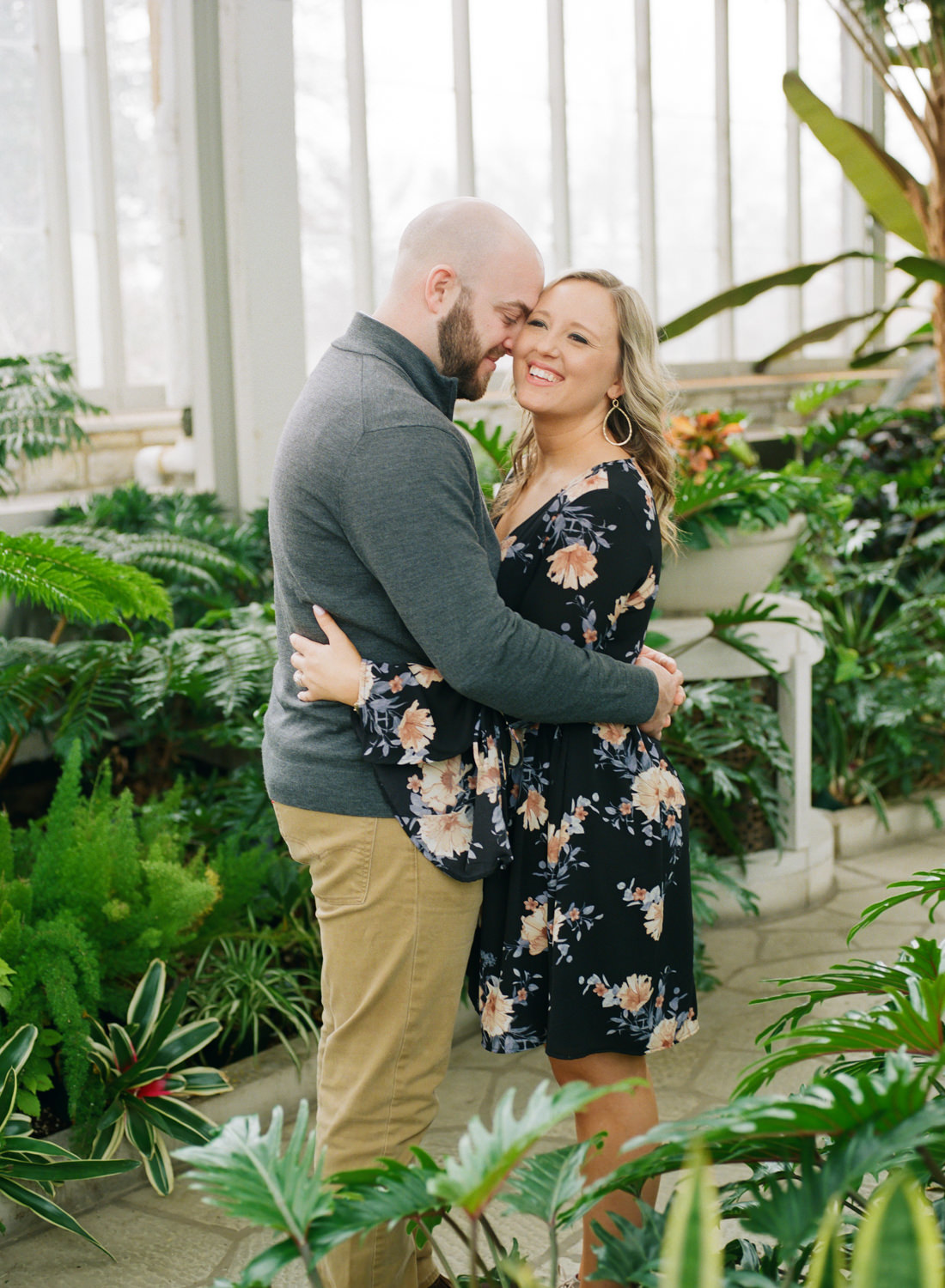 St. Louis fine art film engagement session at Forest Park Jewel Box; Erica Robnett Photography