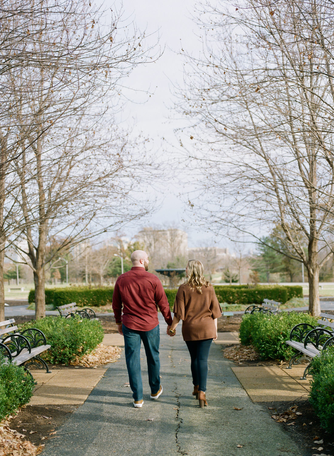 St. Louis fine art film engagement session at Forest Park Jewel Box; Erica Robnett Photography