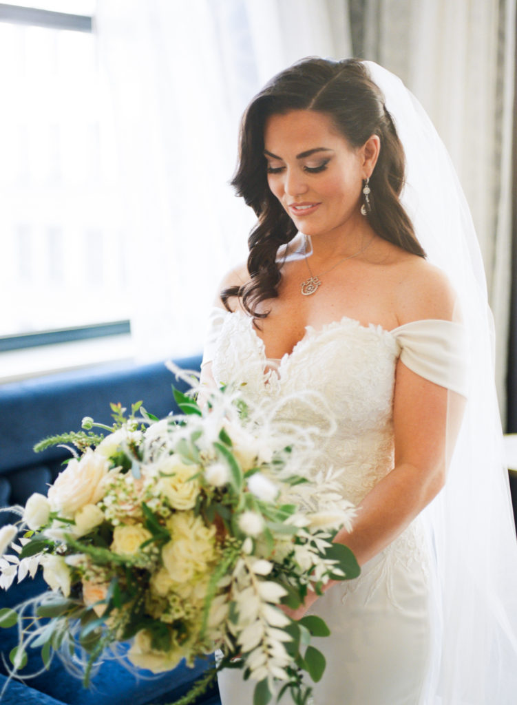 Bridal portrait in Hotel St. Louis; St. Louis fine art film wedding photographer Erica Robnett Photography