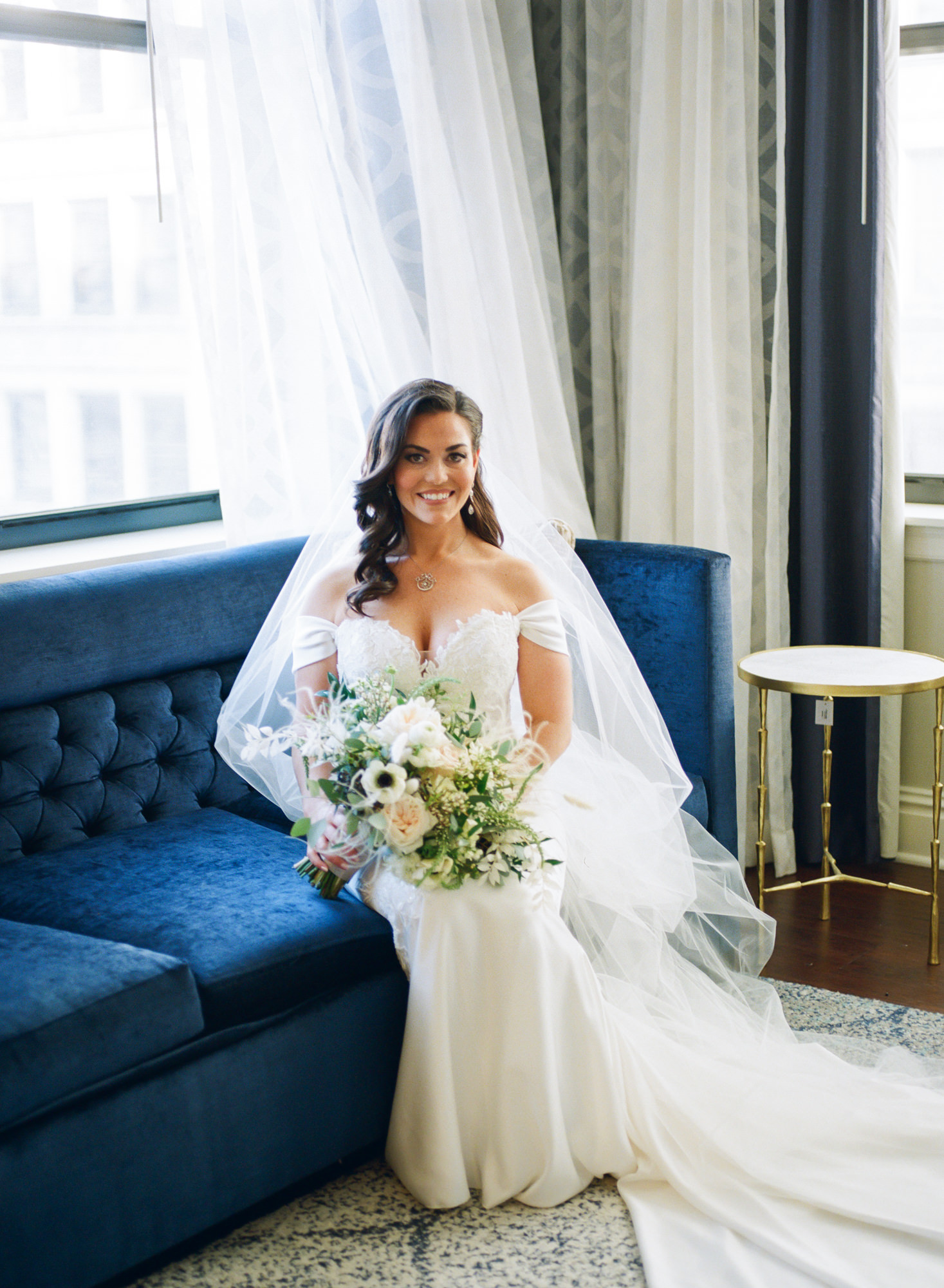 Bridal portrait in Hotel St. Louis; St. Louis fine art film wedding photographer Erica Robnett Photography