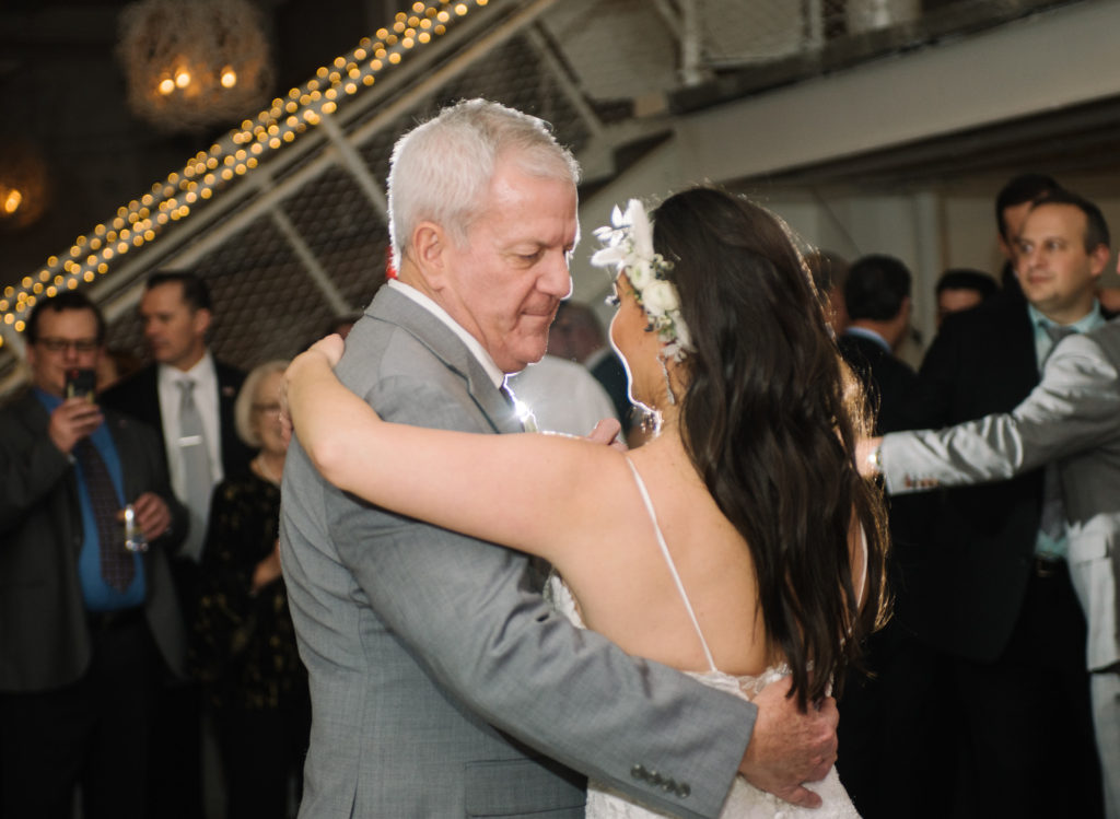 Bride and father dance at St. Louis wedding venue Willow; St. Louis wedding photographer