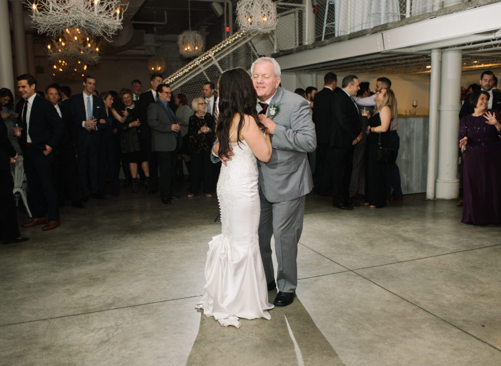 Bride and father dance at St. Louis wedding venue Willow; St. Louis wedding photographer