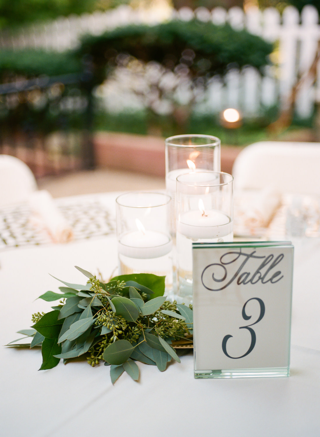 Candle wedding reception decor; St. Louis wedding photographer