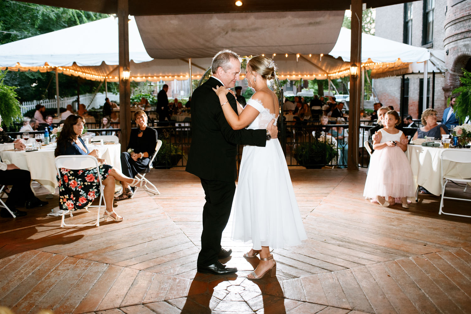 Bride and Father dancing at St. Louis wedding venue Lemp Mansion; St. Louis wedding photography