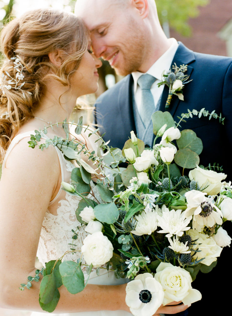 Bride and Groom Portrait; St. Louis film wedding photographer Erica Robnett Photography