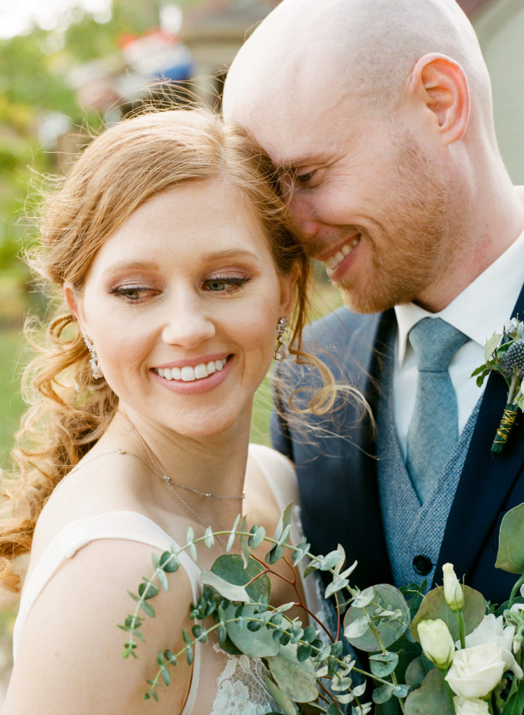 Bride and Groom Portrait; St. Louis film wedding photographer Erica Robnett Photography