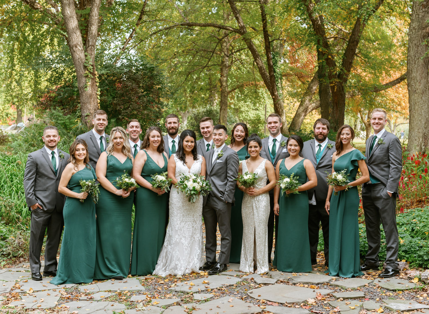 Wedding Party Portrait at Lafayette Park; St. Louis wedding photographer
