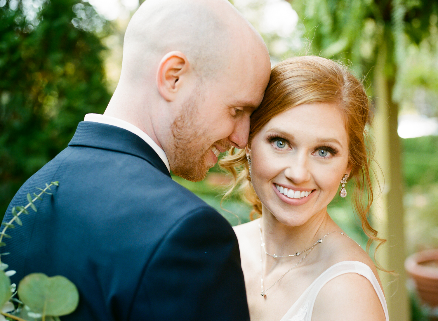 Bride and Groom Portrait at Main Street St. Charles Missouri; St. Louis wedding photographer Erica Robnett Photography