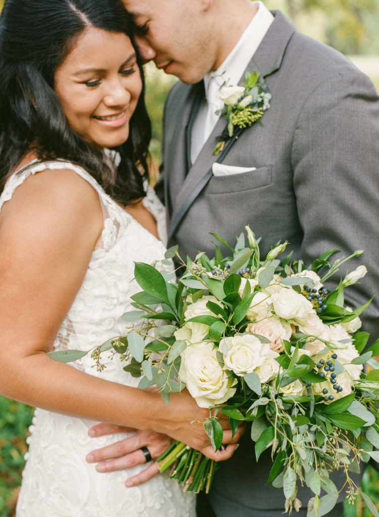 Bride and groom portrait; St. Louis fine art film wedding photographer Erica Robnett Photography