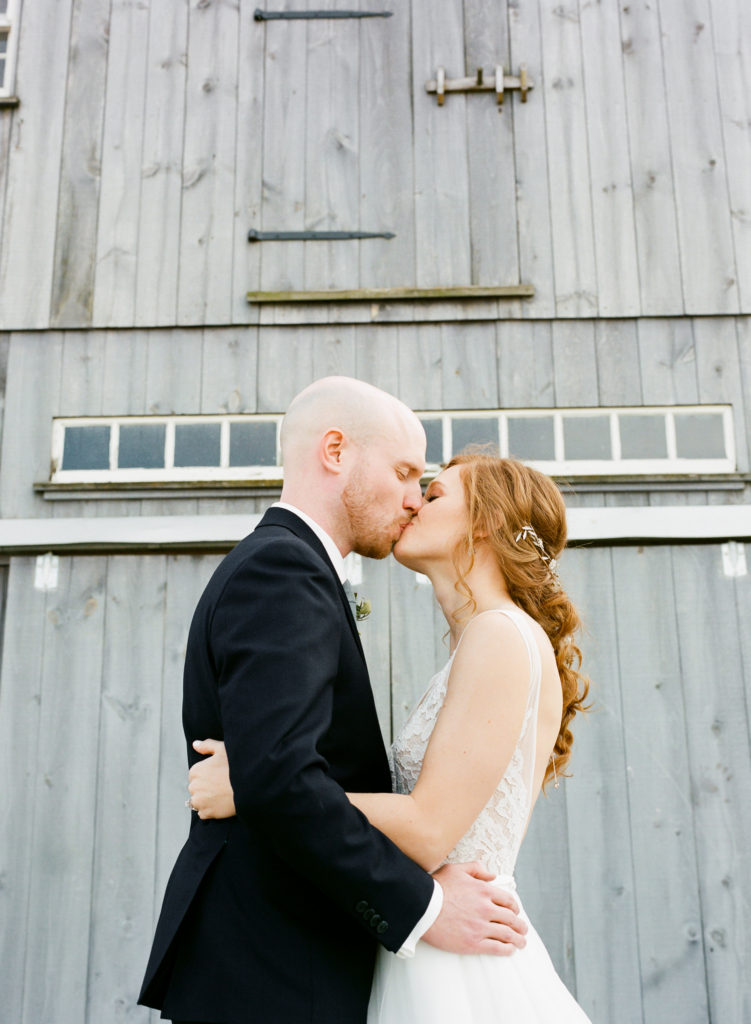 Bride and Groom Portrait at Glenmark Farms; St. Louis film wedding photographer Erica Robnett Photography