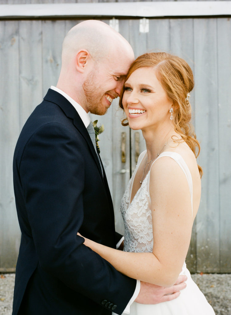 Bride and Groom Portrait at Glenmark Farms; St. Louis film wedding photographer Erica Robnett Photography