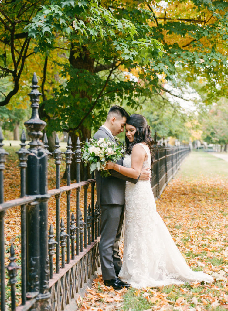 Bride and groom portrait at Lafayette Park; St. Louis fine art film wedding photographer Erica Robnett Photography