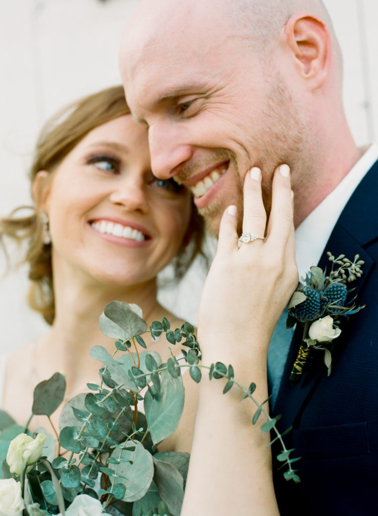 Bride and groom portrait by St. Louis wedding photographer Erica Robnett Photography