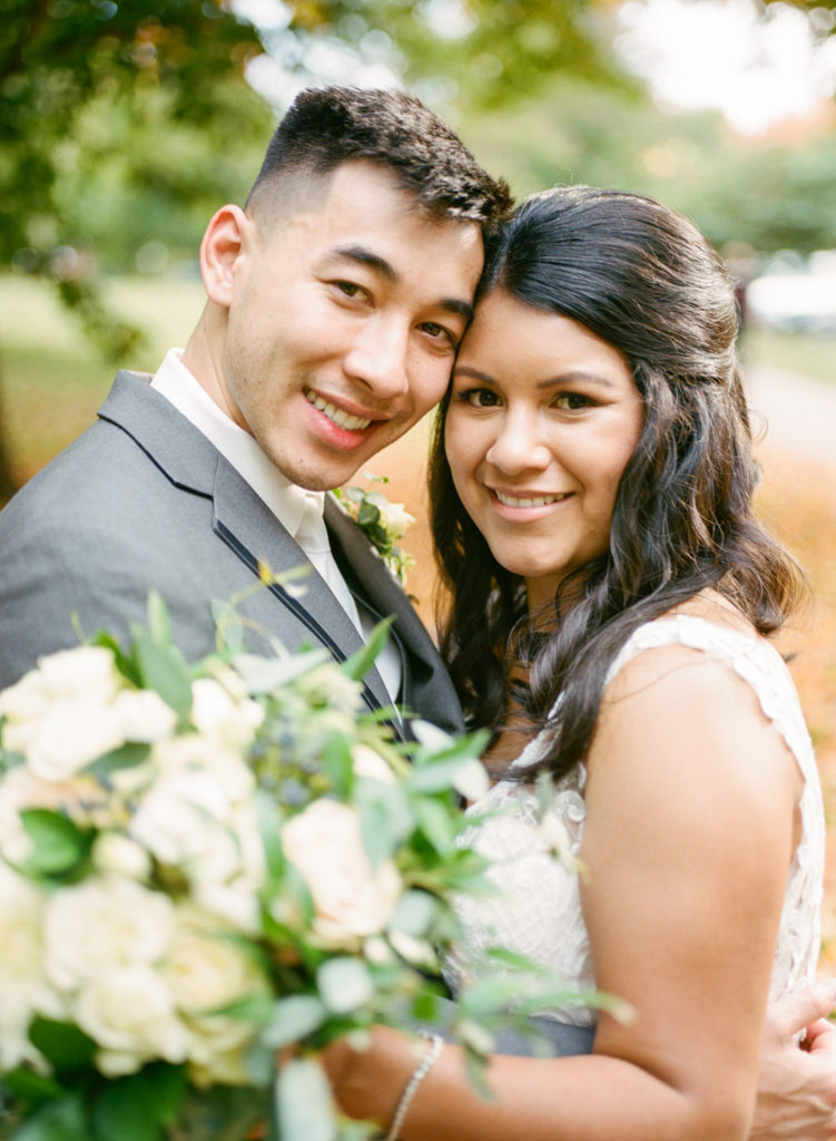 Bride and groom portrait; St. Louis fine art film wedding photographer Erica Robnett Photography