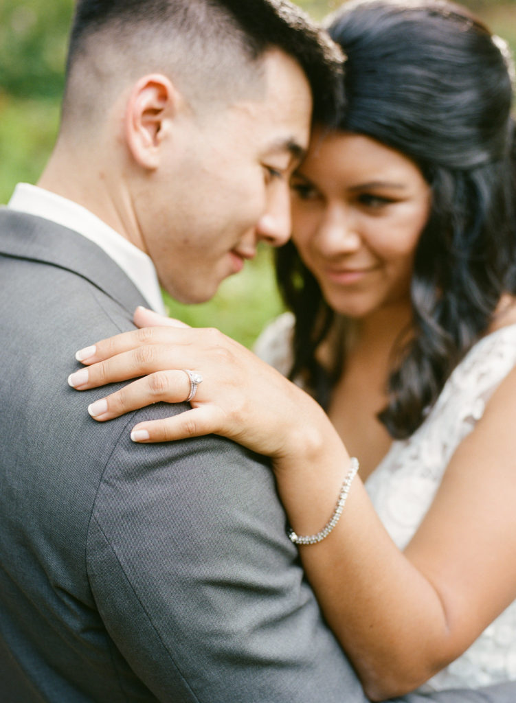 Bride and groom at Lafayette Park; St. Louis wedding photographer