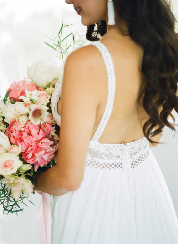 Back of bridal gown; St. Louis wedding photographer Erica Robnett Photography