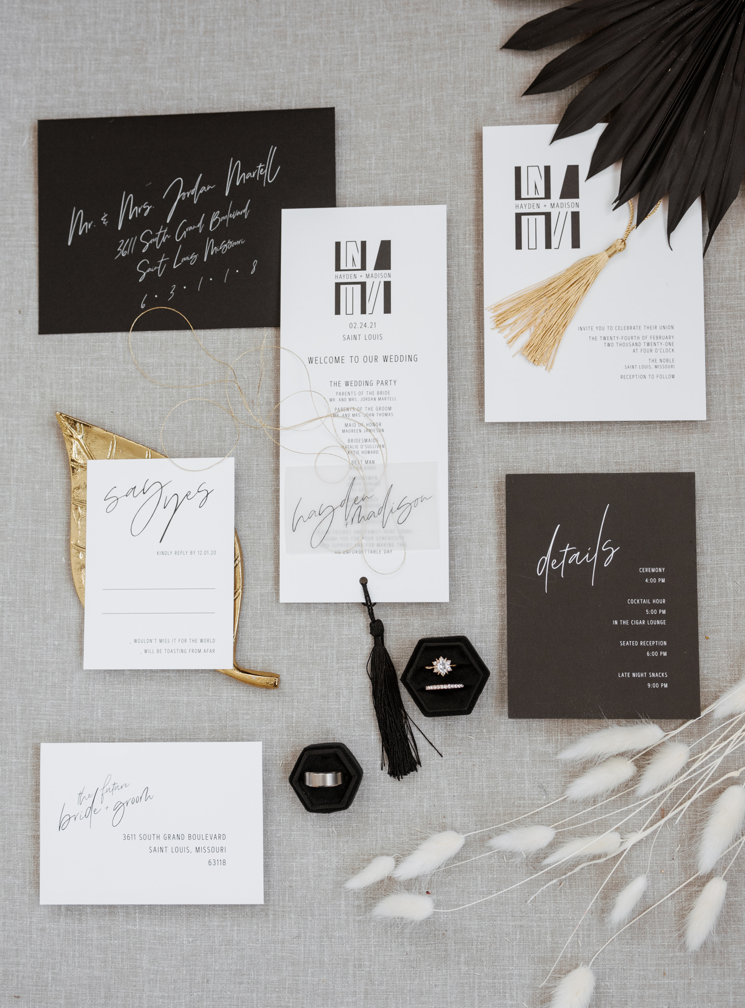 Gold, Black & White Wedding Elegance at The Noble St. Louis | Erica ...