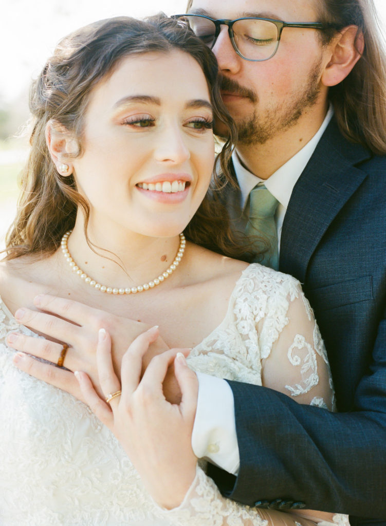 Bride and groom portrait; St. Louis fine art film wedding photographer Erica Robnett Photography