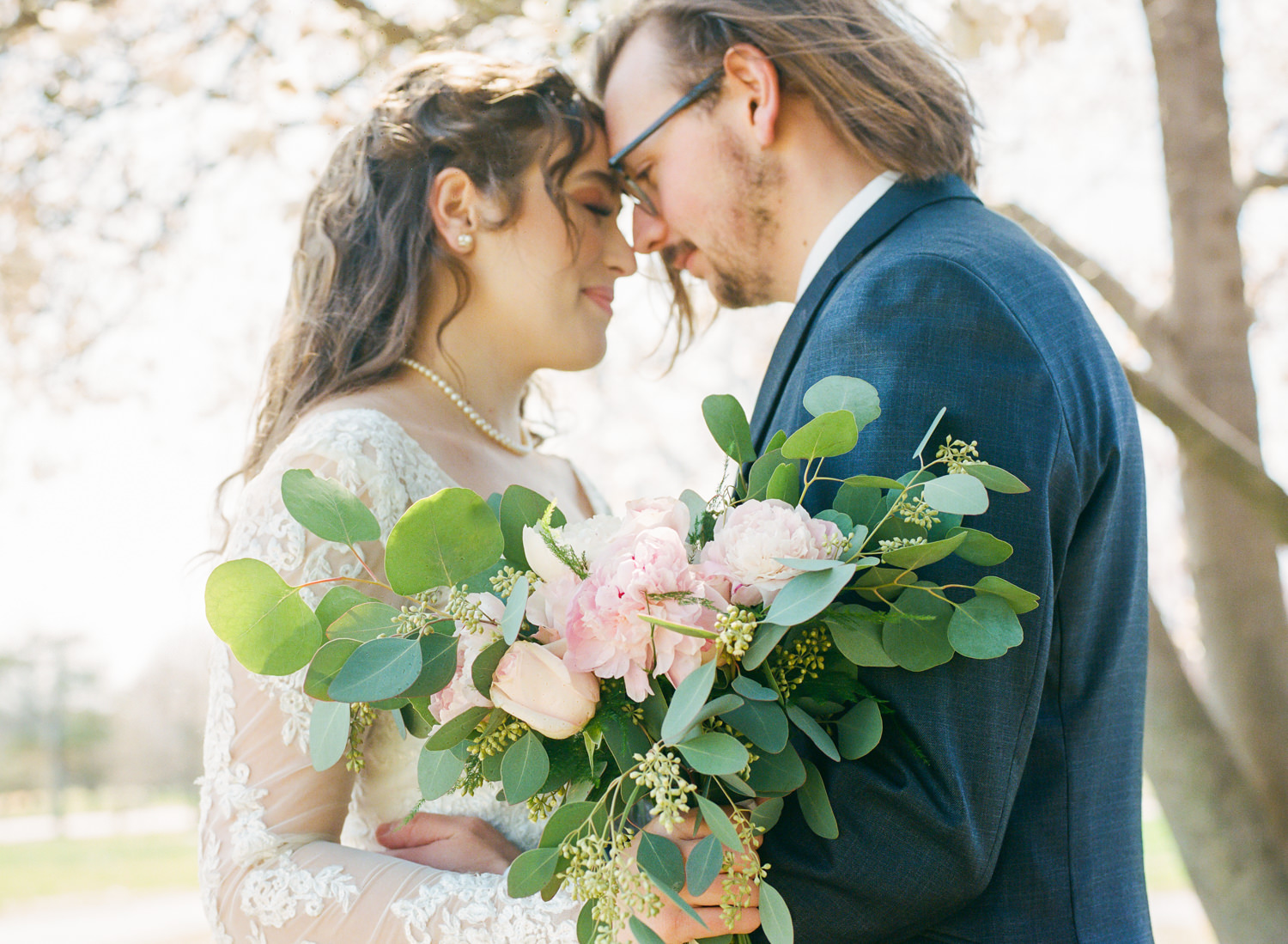 Bride and groom portrait; St. Louis fine art film wedding photographer Erica Robnett Photography