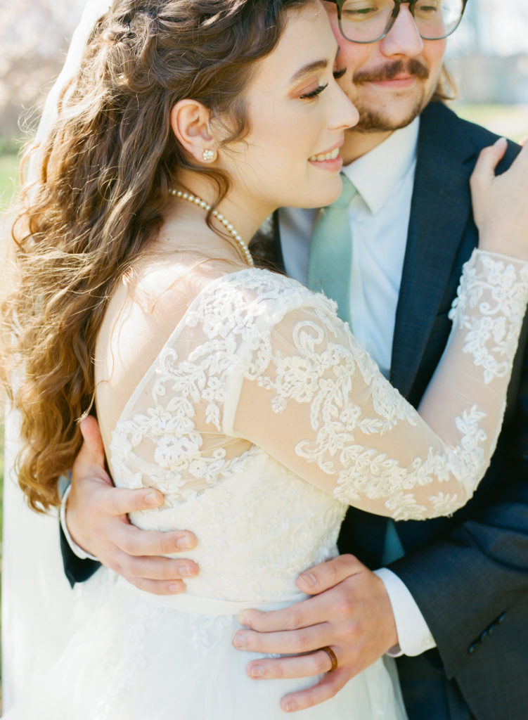 Bride and groom portrait; St. Louis fine art film wedding photographer Erica Robnett Photography