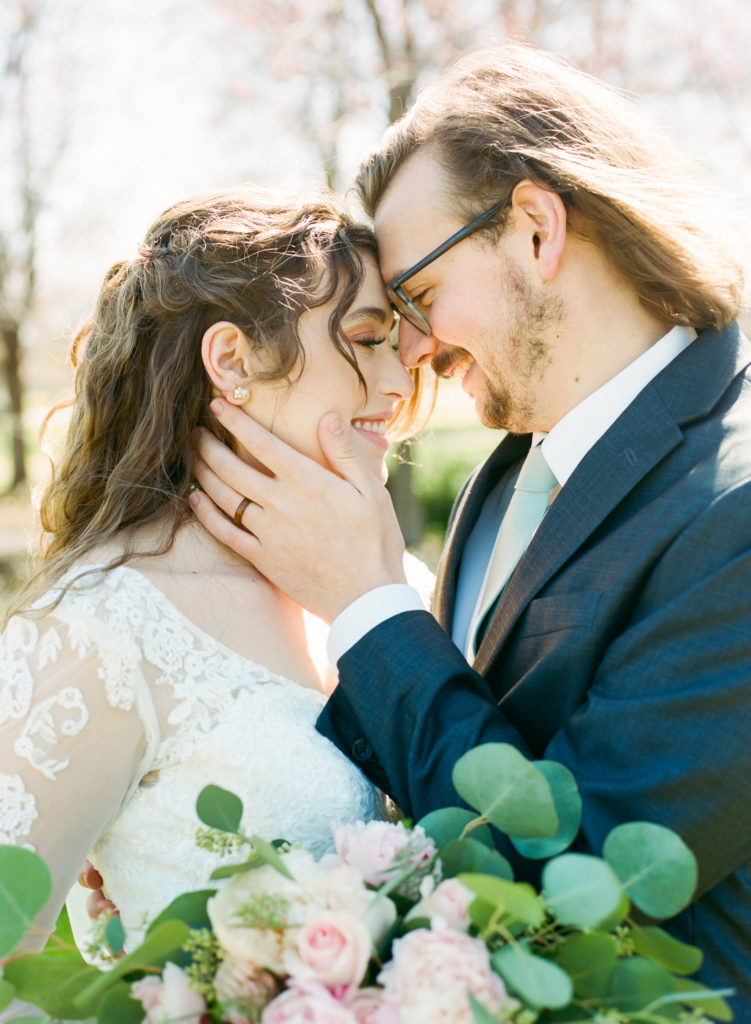 Bride and groom portrait; St. Louis fine art film wedding photographer Erica Robnett Photography