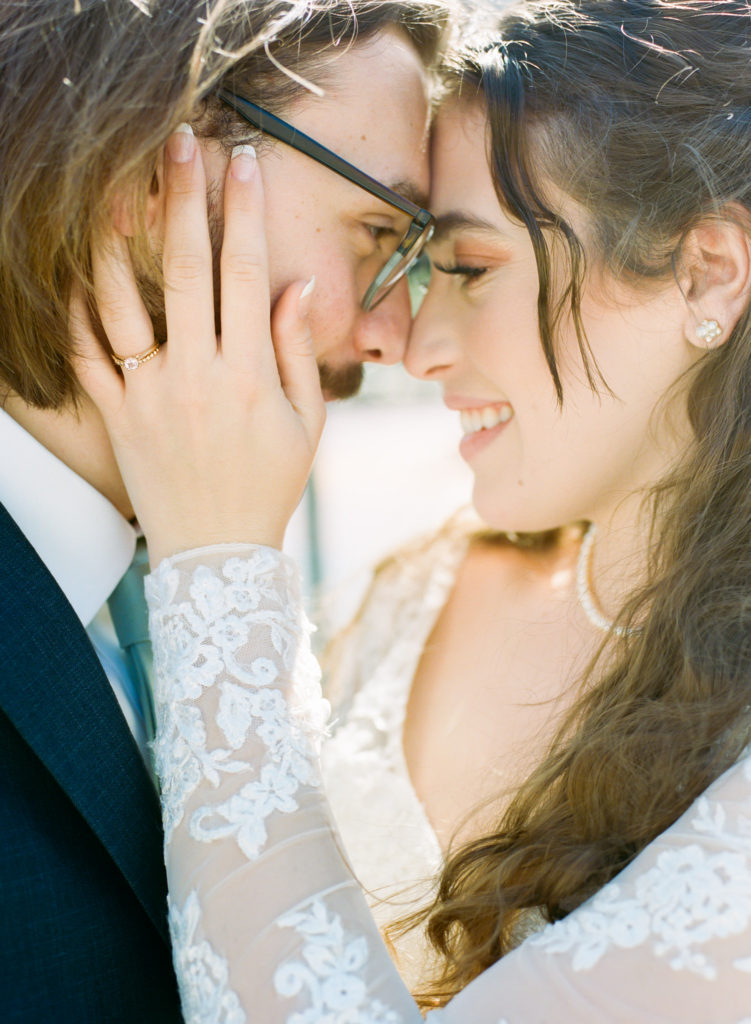 Bride and groom portrait; St. Louis fine art film wedding photographer Erica Robnett Photography