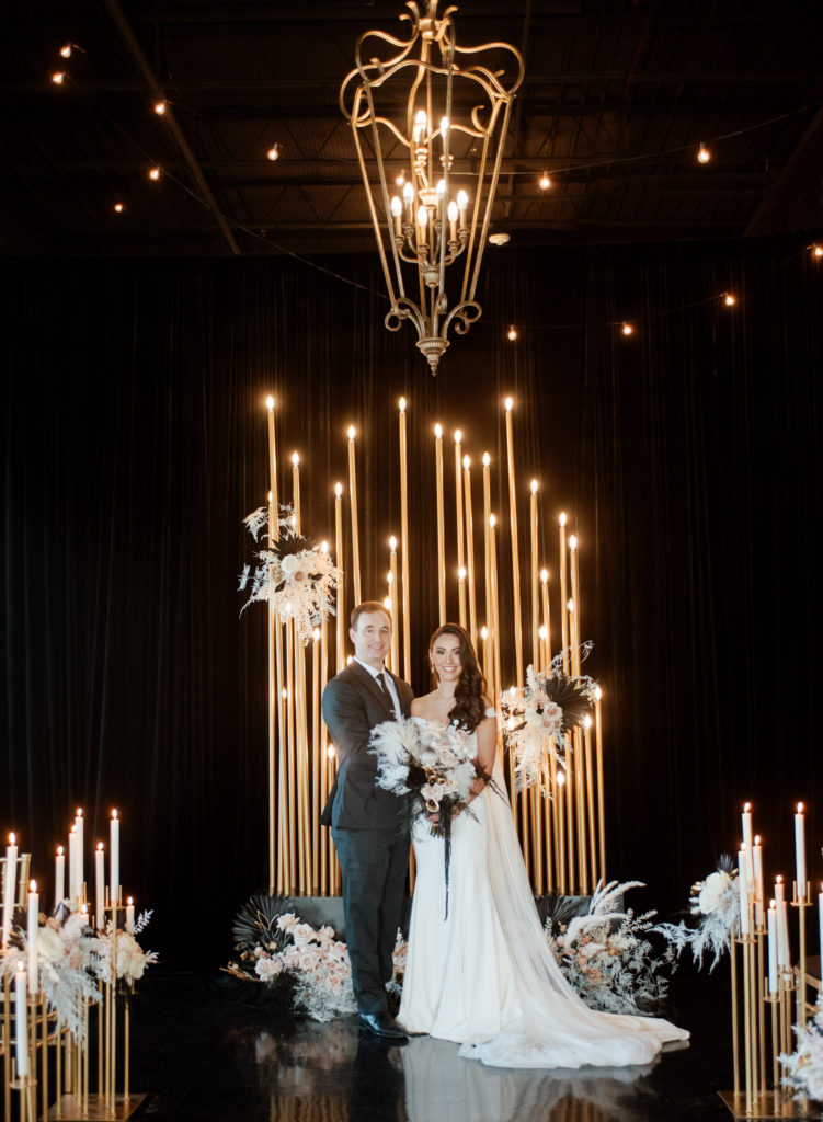 Gold, black, and white wedding at St. Louis wedding venue The Noble; St. Louis wedding photographer