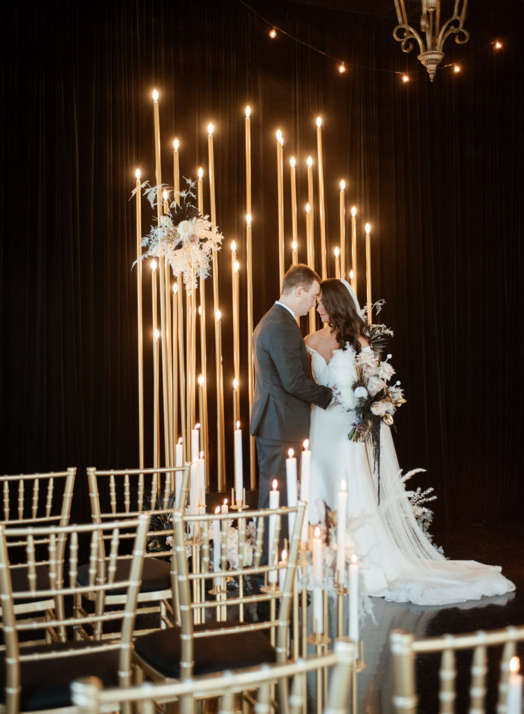 Gold, black, and white wedding at St. Louis wedding venue The Noble; St. Louis wedding photographer