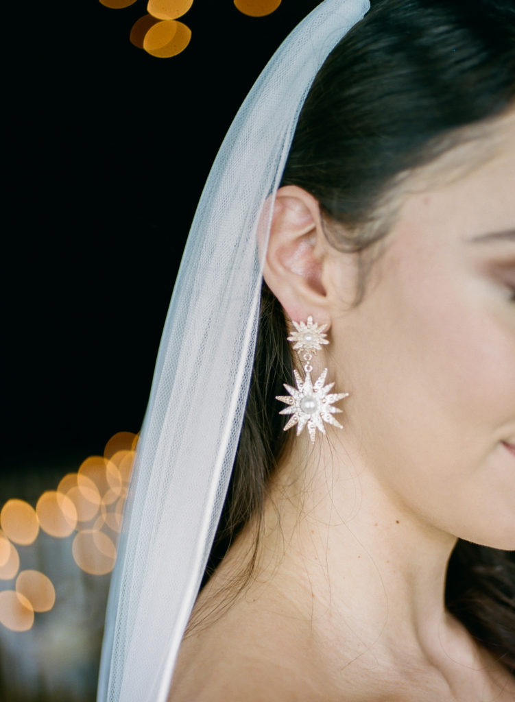 Bridal earrings; St. Louis wedding photographer