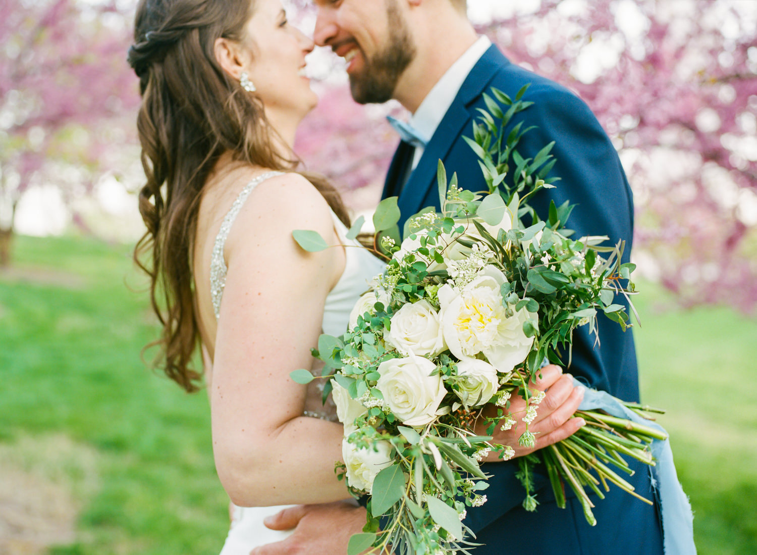 Bride and groom portrait; St. Louis fine art film wedding photographer Erica Robnett Photography