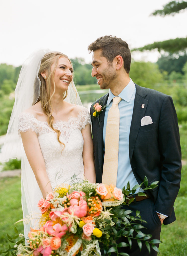Bride and groom portrait; St. Louis fine art film wedding photographer