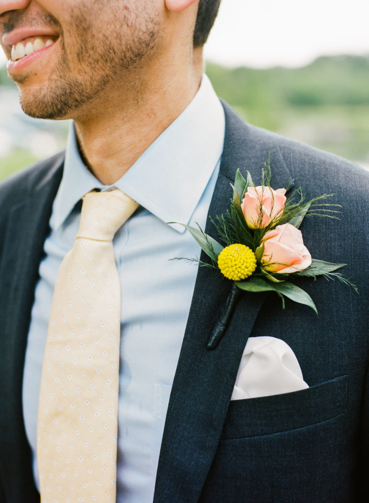 Groom boutonniere; St. Louis film wedding photographer