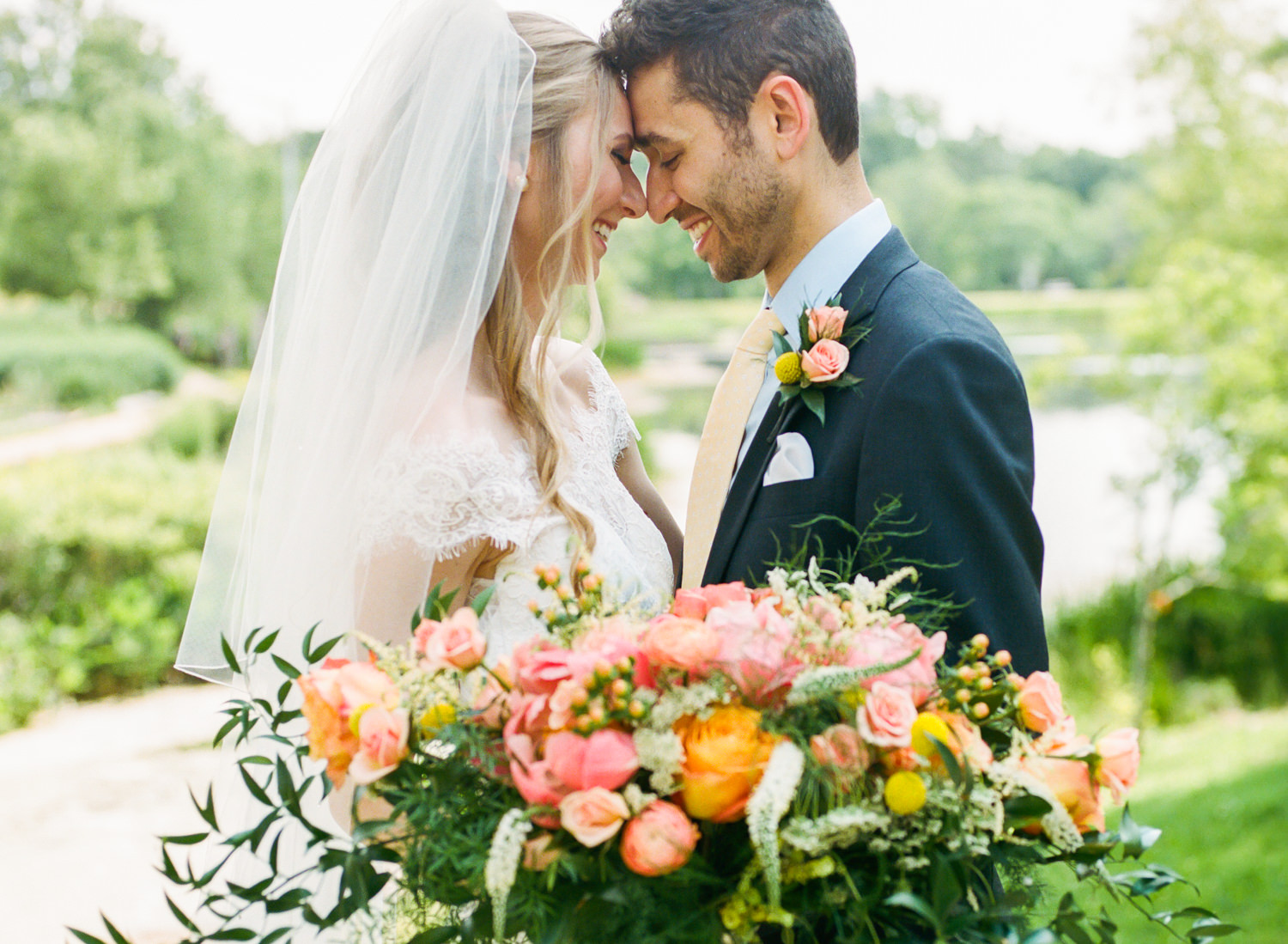 Bride and groom portrait; St. Louis fine art film wedding photographer